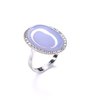 Anello Stocco Gioielli Donna in Oro bianco Calcedonio ABC - ABC